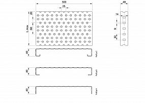 Profilové rošty PGE-300-40/1,5 - ocel-černá