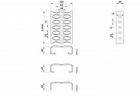 Profilové rošty PSE-120-40/1,5 - nerez V2A (1.4301)-mořená