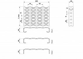 Profilové rošty PSE-240-40/1,5 - nerez V2A (1.4301)-mořená