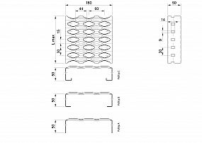 Profilové rošty PSE-180-50/1,5 - nerez V2A (1.4301)-mořená