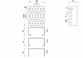 Profilové rošty PGE-150-75/1,5 - ocel-černá