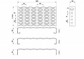 Profilové rošty PSE-360-50/1,5 - nerez V2A (1.4301)-mořená