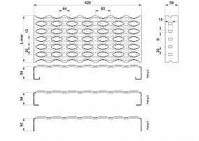 Profilové rošty PSE-420-50/1,5 - nerez V2A (1.4301)-mořená