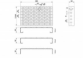 Profilové rošty POF-300-50/2,5 - ocel-zinkovaná