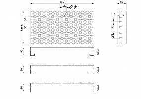 Profilové rošty POF-350-50/1,5 - ocel-černá