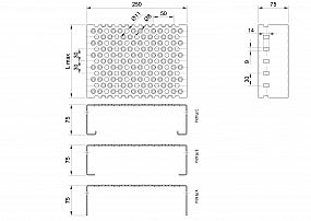 Profilové rošty PRU-250-75/1,5 - ocel-černá