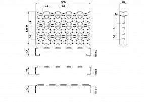 Profilové rošty PSE-300-40/1,5 - nerez V2A (1.4301)-mořená