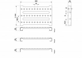 Profilové rošty PST-300-30/1,5 - nerez V2A (1.4301)-mořená