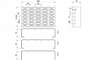 Profilové rošty PSE-300-75/1,5 - nerez V2A (1.4301)-mořená