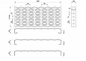 Profilové rošty PSE-420-40/1,5 - nerez V2A (1.4301)-mořená