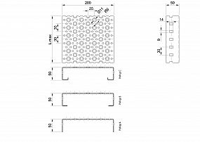 Profilové rošty POF-200-50/1,5 - ocel-černá