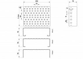 Profilové rošty PGE-250-75/1,5 - ocel-černá