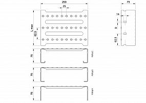 Profilové rošty PST-250-75/2 - nerez V2A (1.4301)-mořená