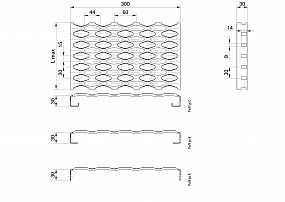 Profilové rošty PSE-300-30/1,5 - nerez V2A (1.4301)-mořená