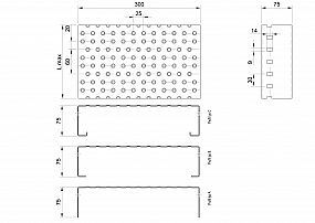 Profilové rošty PGE-300-75/1,5 - ocel-černá