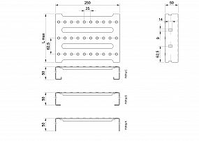 Profilové rošty PST-250-50/1,5 - nerez V2A (1.4301)-mořená