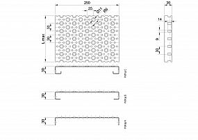 Profilové rošty POF-250-30/1,5 - ocel-černá