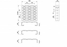 Profilové rošty PSE-180-40/2,5 - nerez V2A (1.4301)-mořená